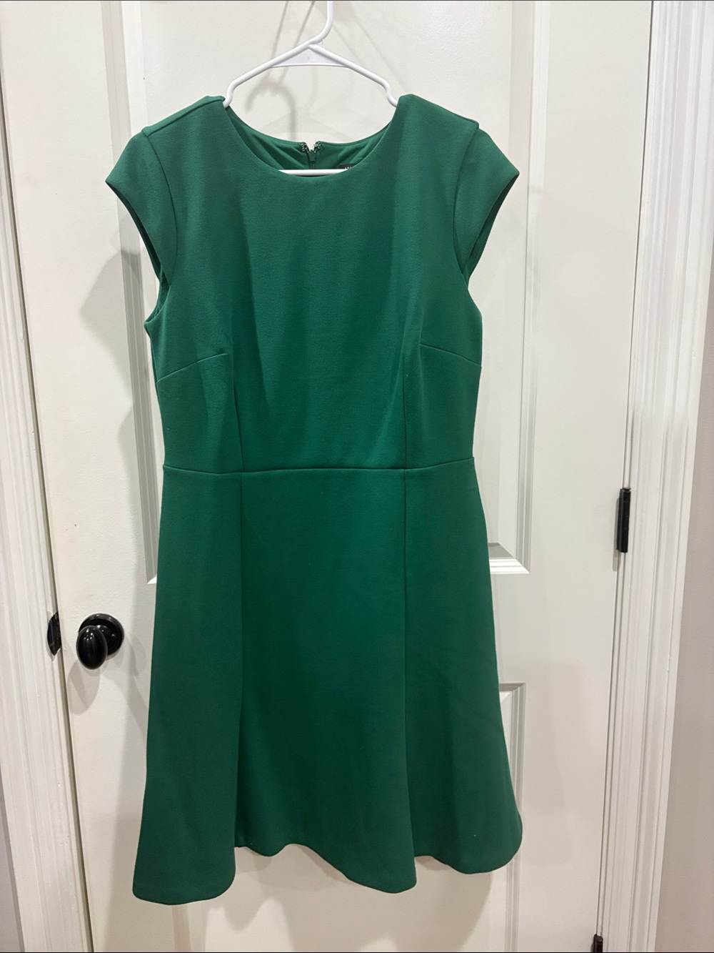 Ann Taylor Emerald Green Fit-and-Flare Midi Dress